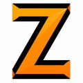 De Stijl Letter Z Clipart: Orange And Black Zbrush Inspired Design