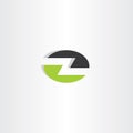 letter z elipse icon vector green black logo