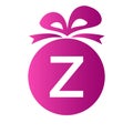 Letter Z Gift Box Logo. Giftbox Icon Celebration Logo Element Template