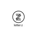 Letter z logo double line black vector template design