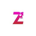 Letter Z logo icon with melting love symbol design template Royalty Free Stock Photo