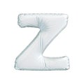 Letter Z made of white balloon. 3d rendering isolated on white background Royalty Free Stock Photo