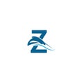 Letter Z with stingray icon logo template illustration