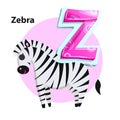 Letter Z for Zebra cartoon alphabet for children