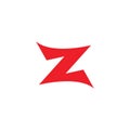 letter zn simple geometric red logo vector Royalty Free Stock Photo