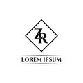Letter ZR luxury monogram logo icon design vector. Royalty Free Stock Photo