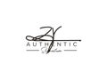 Letter ZR Signature Logo Template Vector