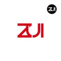 Letter ZUI Monogram Logo Design Royalty Free Stock Photo