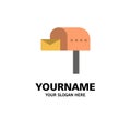 Letterbox, Email, Mailbox, Box Business Logo Template. Flat Color