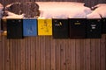 Letterboxes in front of a home in winter