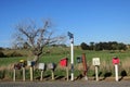 Letterboxes on the roadside Royalty Free Stock Photo