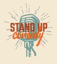 Lettered text stand up comedy. Royalty Free Stock Photo