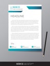 Letterhead design template and mockup minimalist style vector. D Royalty Free Stock Photo