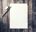 Letterhead, pencil, eraser Royalty Free Stock Photo