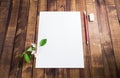 Letterhead, pencil, eraser Royalty Free Stock Photo