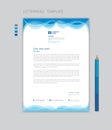 Letterhead template design minimalist Style vector, letterhead design mockup, Blue letterhead, business advertisement Royalty Free Stock Photo