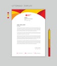 Creative Letterhead template vector, minimalist style, printing design, business advertisement layout, Red yellow background Royalty Free Stock Photo