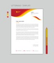 Creative Letterhead template vector, minimalist style, printing design, business advertisement layout, Red yellow background Royalty Free Stock Photo