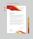 Creative Letterhead template vector, minimalist style, printing design, business advertisement layout, Red yellow background Royalty Free Stock Photo