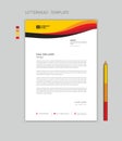 Creative Letterhead template vector, minimalist style, printing design, business advertisement layout, Red yellow background Royalty Free Stock Photo