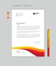 Creative Letterhead template vector, minimalist style, printing design, business advertisement layout, Red yellow background Royalty Free Stock Photo