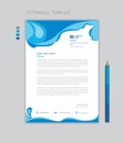 Letterhead template design minimalist Style vector, letterhead design mockup, Blue letterhead, business advertisement Royalty Free Stock Photo