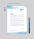 Letterhead template vector, minimalist style, printing design, business advertisement layout, Blue concept