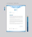 Letterhead template vector, minimalist style, printing design, business advertisement layout, Blue concept Royalty Free Stock Photo