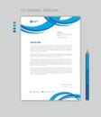 Letterhead template vector, minimalist style, printing design, business advertisement layout, Blue concept