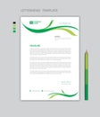 Letterhead template vector, minimalist style, printing design, business advertisement layout, Green concept background, simple