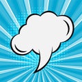 Comic text speech bubble pop art style. Cloud talk speech bubble geometric background. Royalty Free Stock Photo