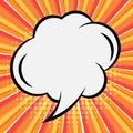 Comic text speech bubble pop art style. Cloud talk speech bubble geometric background. Royalty Free Stock Photo