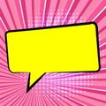 Comic text speech bubble pop art style. Cloud talk speech bubble geometric background. Royalty Free Stock Photo