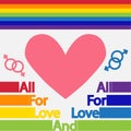 LGBT concept, motivating phrase in the colors of the rainbow. Decoding abbreviations LGBT