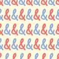 Lettering Ampersand Seamless Vector Pattern