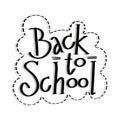 Lettering Back to School banner on white background. Royalty Free Stock Photo