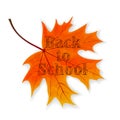 Lettering Back to School on maple leaf