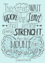 Lettering Bible Trust in the Lord will renew their strength...