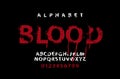 Lettering BLOOD and alphabet letters with blots Royalty Free Stock Photo