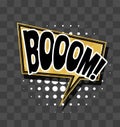 Lettering Boom Gold sparkle comic text