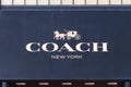 lettering of the brand Coach New York at a store in Tokyo, Japan Royalty Free Stock Photo