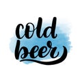 Lettering cold beer Royalty Free Stock Photo