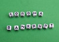 Lettering Corona Bankrupt Royalty Free Stock Photo