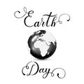 Lettering Earth Day on white background