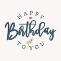 Lettering emblem happy birthday to you concept design