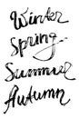 Lettering with four seasons Royalty Free Stock Photo