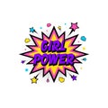 Lettering girl power, boom star. Comic speech bubble with emotional text Girl Power and stars