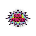 Lettering girl power, boom star. Comic speech bubble with emotional text Girl Power and stars