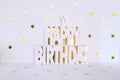 Lettering Happy birthday made from white paper Royalty Free Stock Photo