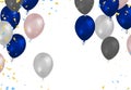 Lettering Happy Birthday To You balloons Colorful Party Flags And Ribbons Falling On Background. Celebration Event & Happy Royalty Free Stock Photo